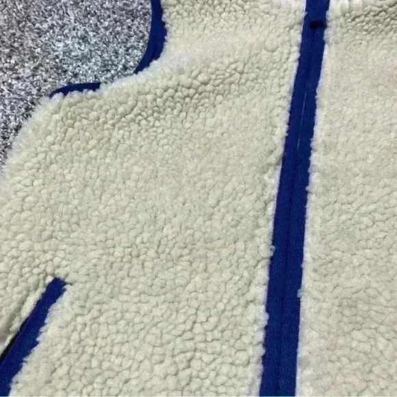 Duluth Trading Childs Sherpa Vest Unisex Sz 6 Off White/cream And Blue - Picture 2 of 9